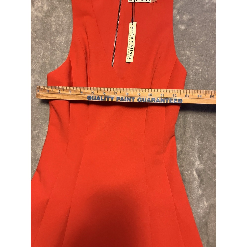 Alice Olivia Classic Dress Party V Red Bodycon Women's 0 Romantic‎ Spring NWT - Picture 8 of 12